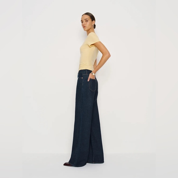 Reformation Cary Low Rise Slouchy Wide Leg Jeans in Ondine - Picture 4 of 8